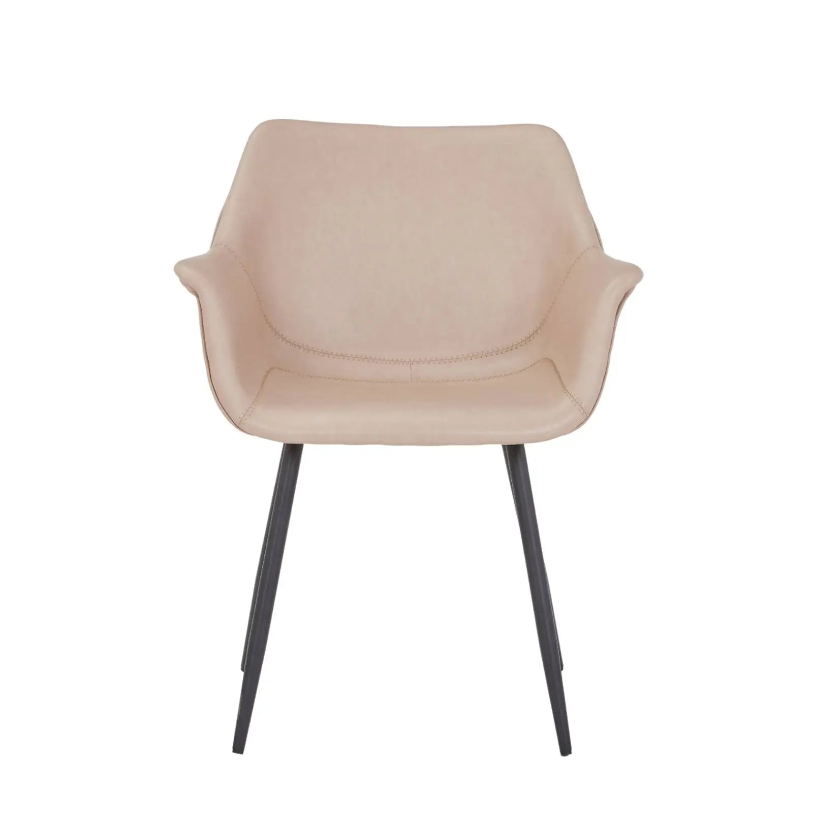Markley Leather Dining Chair with Powder-Coated Iron Legs