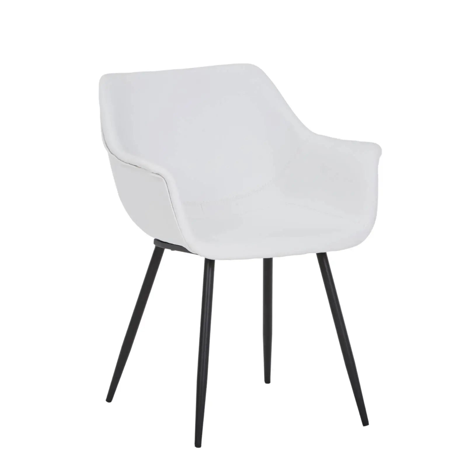 Markley Leather Dining Chair with Powder-Coated Iron Legs