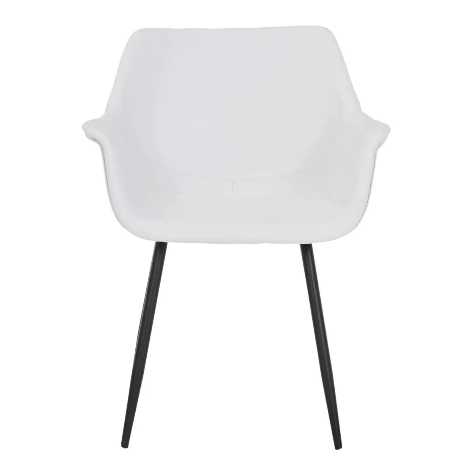 Markley Leather Dining Chair with Powder-Coated Iron Legs