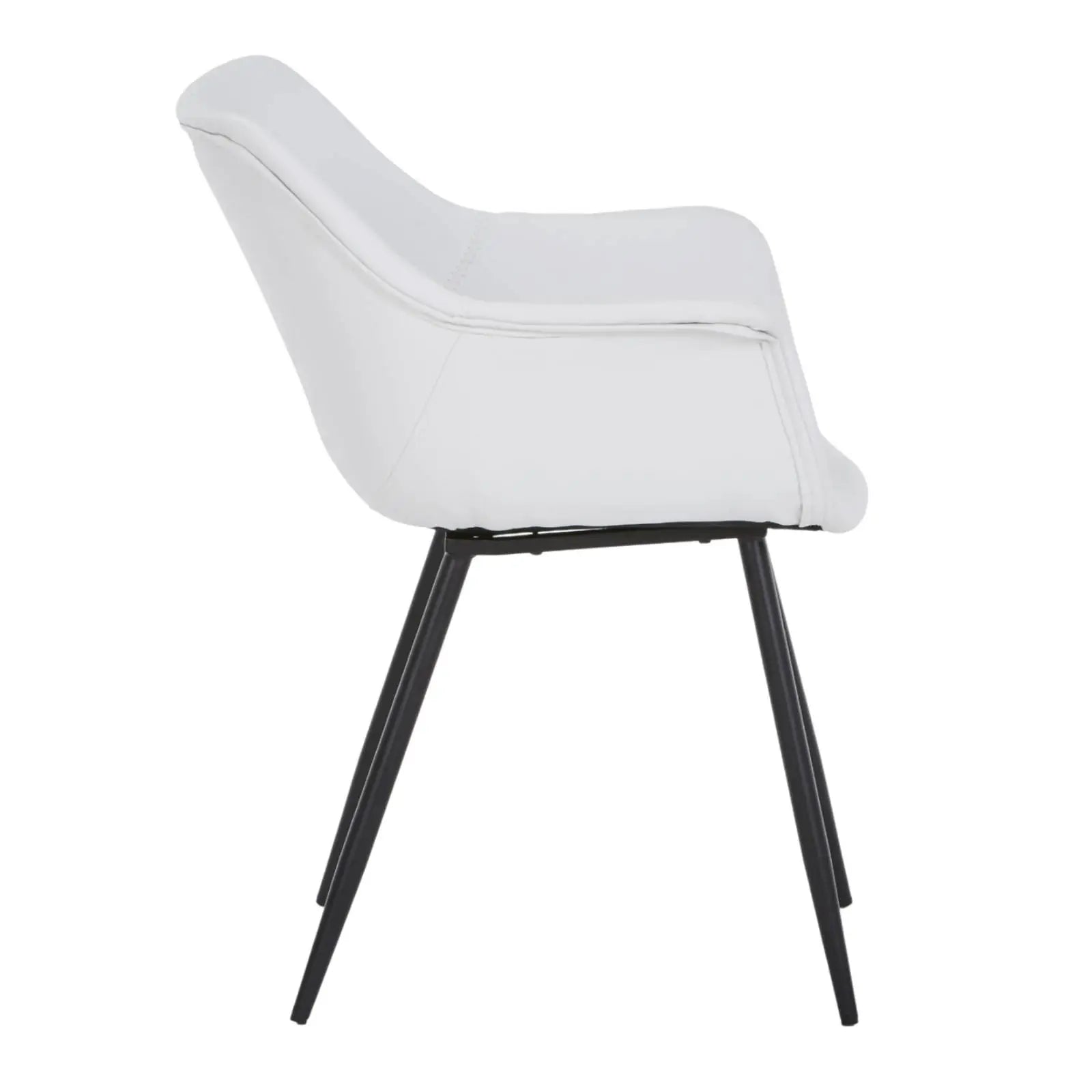 Markley Leather Dining Chair with Powder-Coated Iron Legs