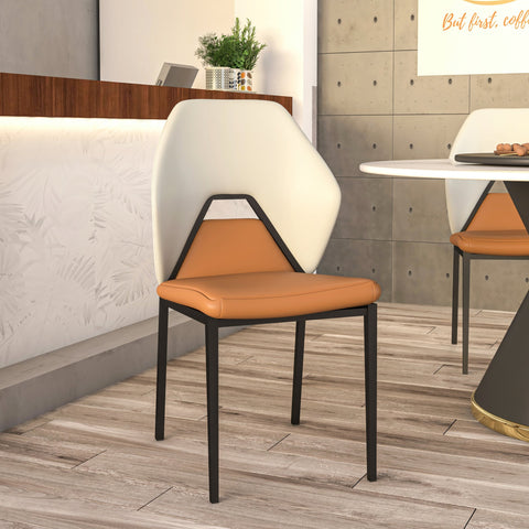 Eclat Collection Modern Upholstered Leather Dining Chair Set of 2