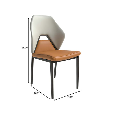 Eclat Collection Modern Upholstered Leather Dining Chair Set of 2
