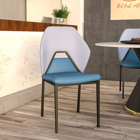 Eclat Collection Modern Upholstered Leather Dining Chair Set of 2