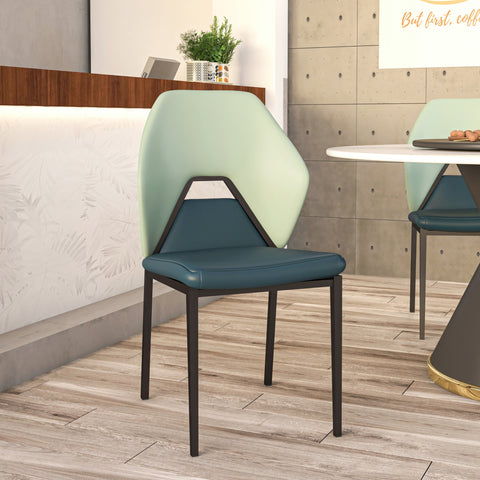 Eclat Collection Modern Upholstered Leather Dining Chair Set of 2