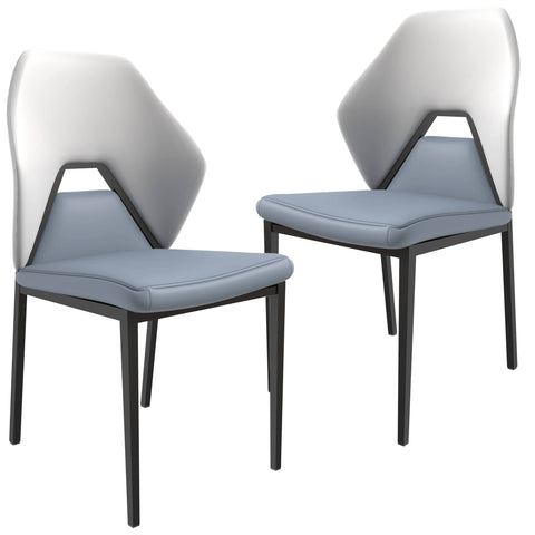 Eclat Collection Modern Upholstered Leather Dining Chair Set of 2