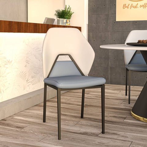 Eclat Collection Modern Upholstered Leather Dining Chair Set of 2