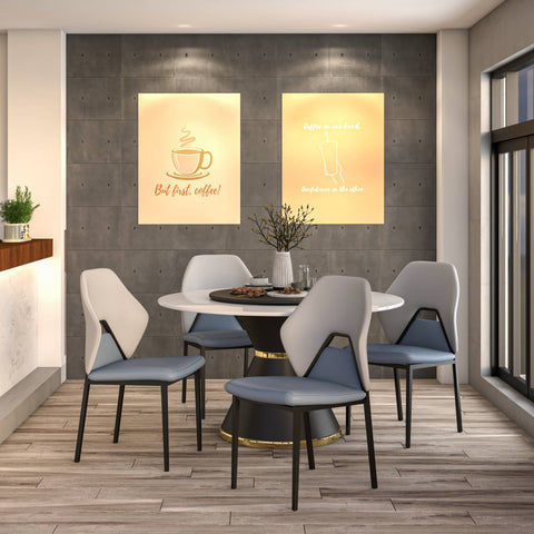Eclat Collection Modern Upholstered Leather Dining Chair Set of 2