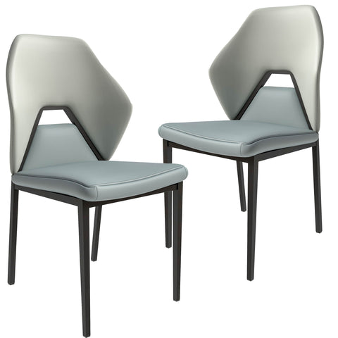 Eclat Collection Modern Upholstered Leather Dining Chair Set of 2