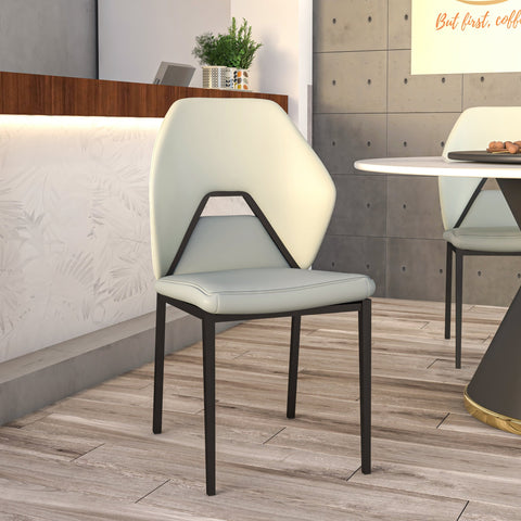 Eclat Collection Modern Upholstered Leather Dining Chair Set of 2