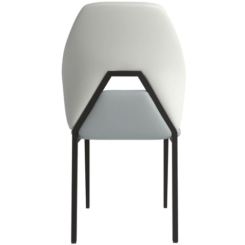 ECLAT Dining Chair with Upholstered Leather Seat and Back in Black Iron