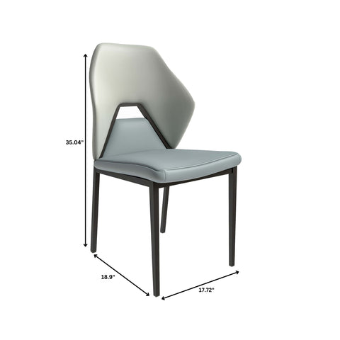 Eclat Collection Modern Upholstered Leather Dining Chair Set of 2