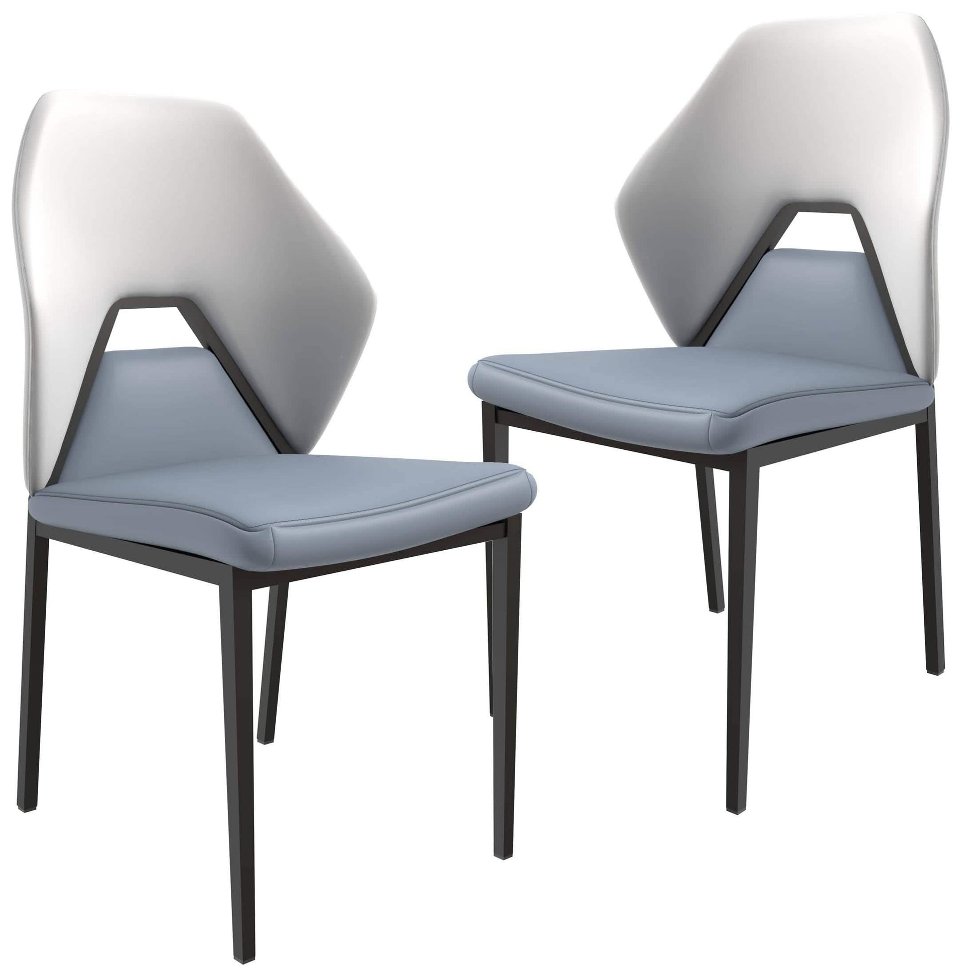 Eclat Collection Modern Upholstered Leather Dining Chair Set of 2