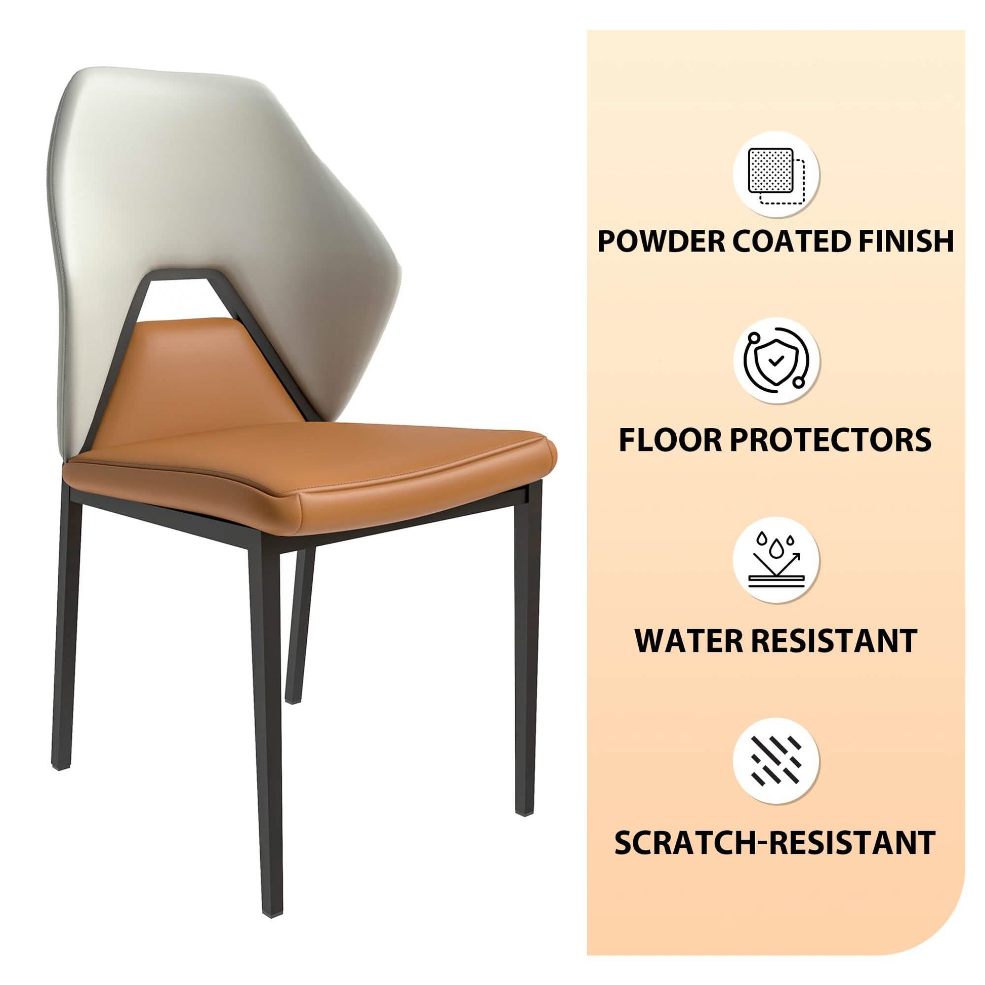 Eclat Collection Modern Upholstered Leather Dining Chair Set of 2