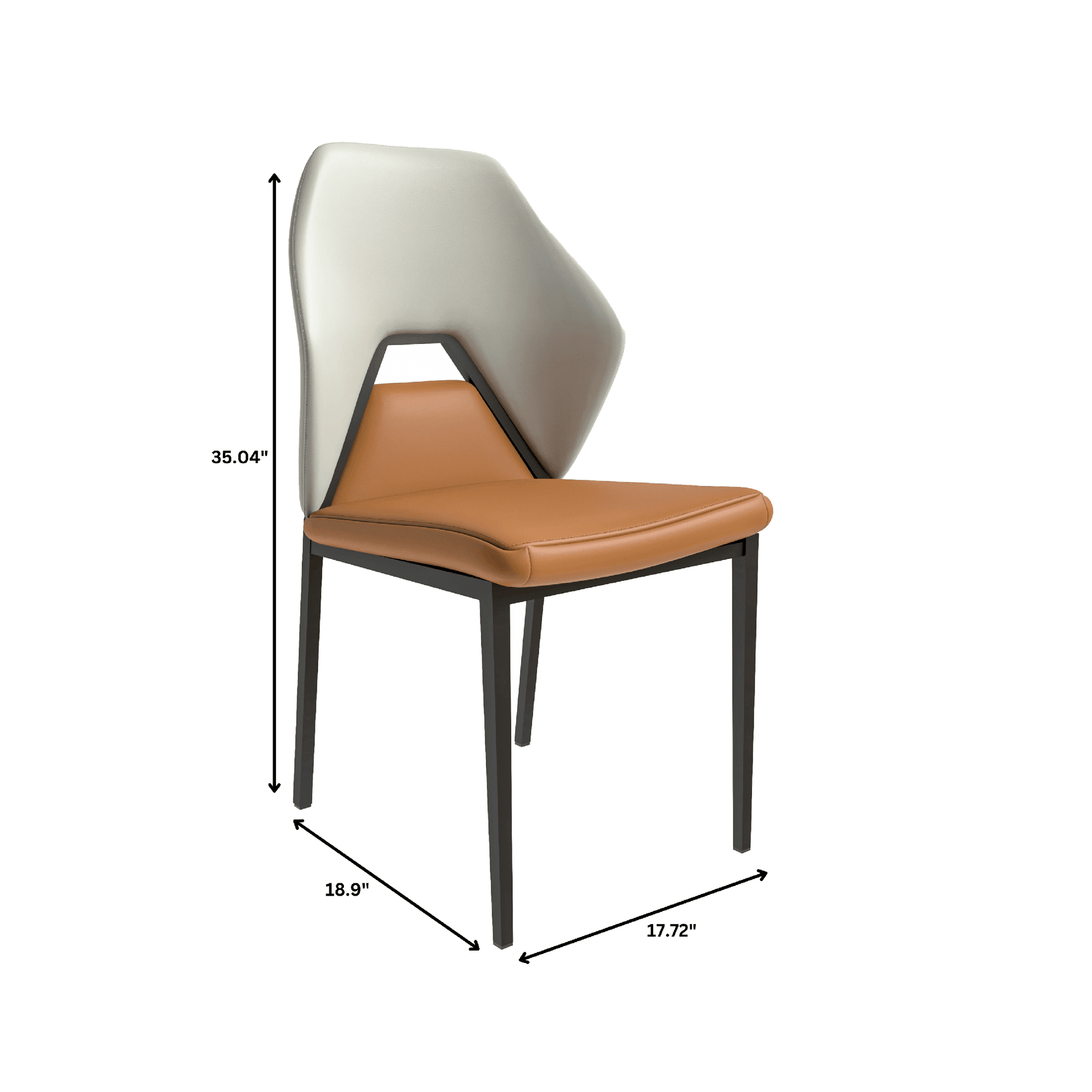 Eclat Collection Modern Upholstered Leather Dining Chair Set of 2
