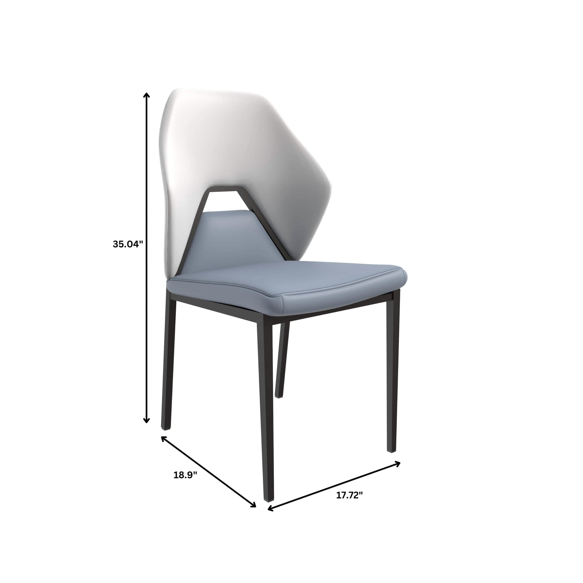 Eclat Collection Modern Upholstered Leather Dining Chair Set of 2