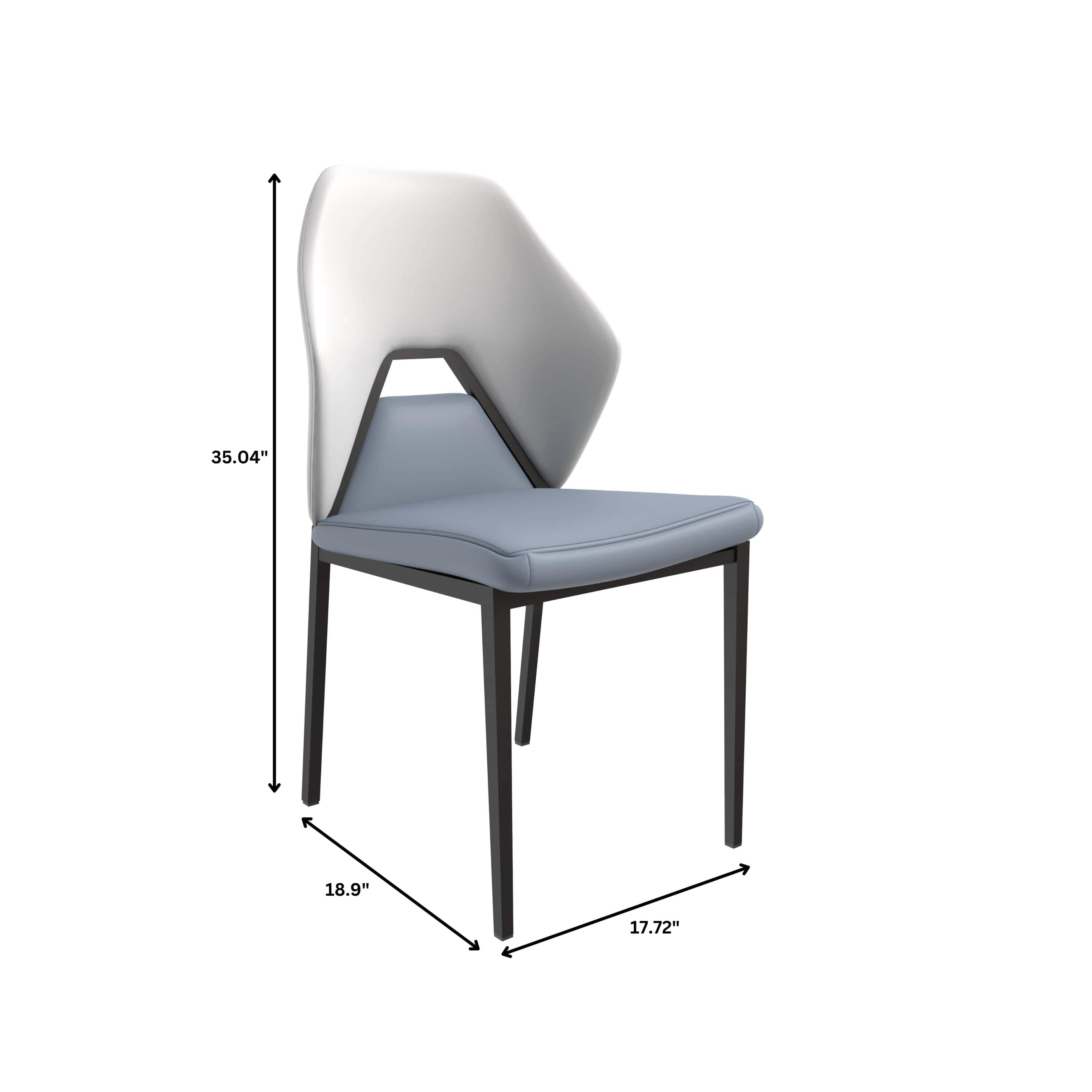 Eclat Collection Modern Upholstered Leather Dining Chair Set of 2