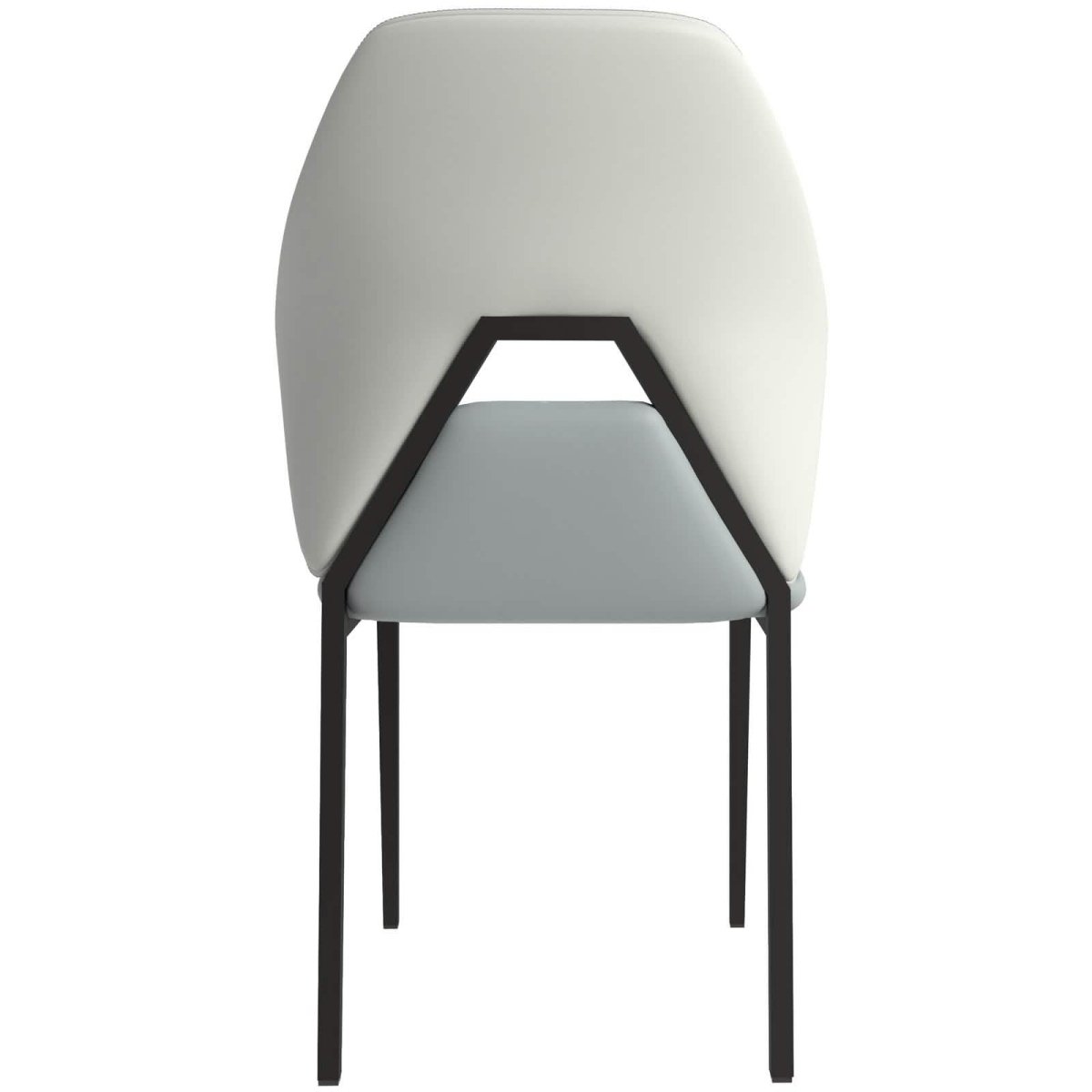 ECLAT Dining Chair with Upholstered Leather Seat and Back in Black Iron