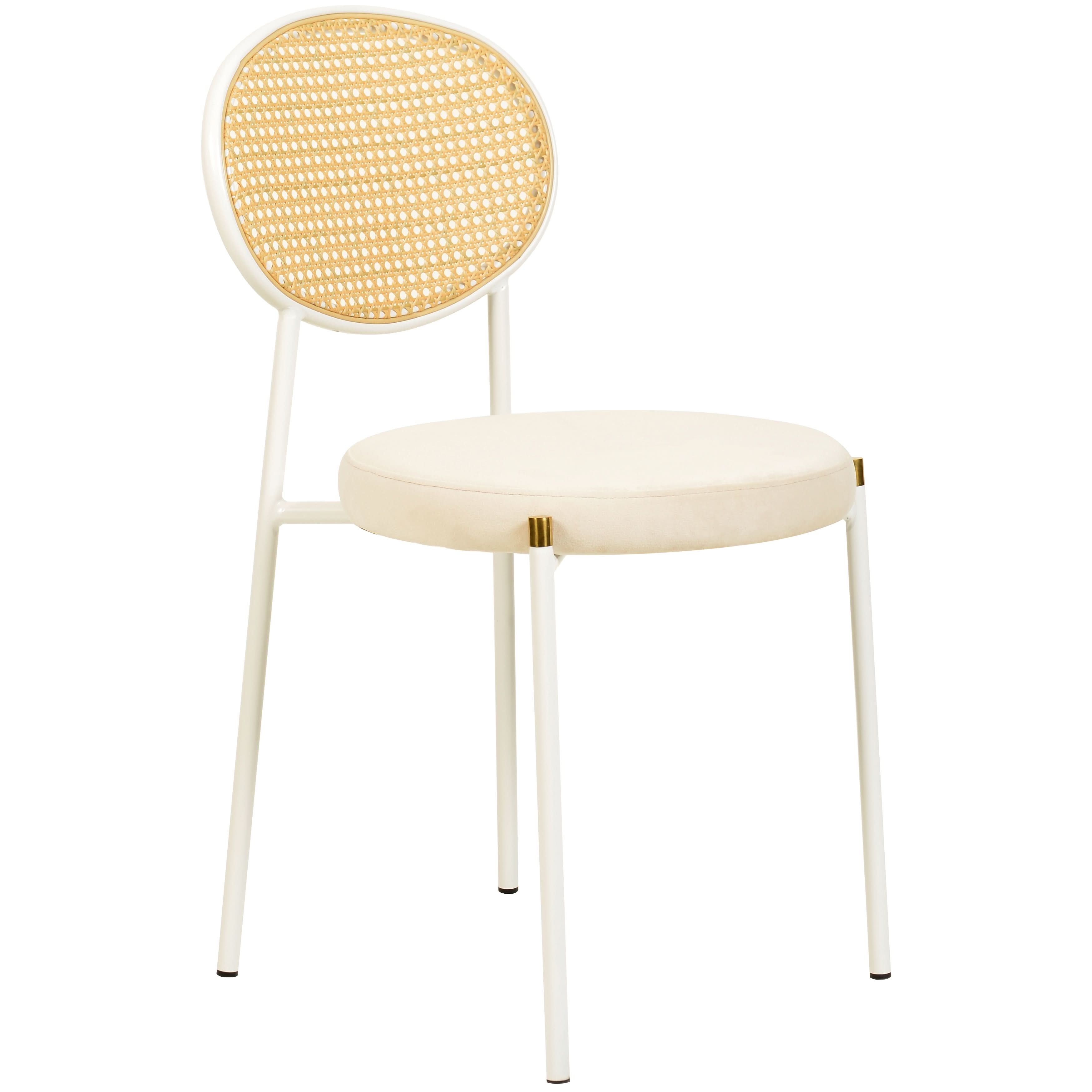 Verve 5-Piece Dining Set with 36" Round Dining Table Black Sintered Stone Top and Black Pedestal with 4 Velvet Dining Chairs in White Steel LegsElevate your dining experience with the Verve 5-Piece Dining Set. The 36" round black sintered stone top and bl
