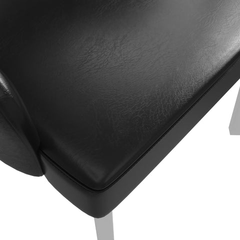 Ethos Leather Dining Chairs with Curved Open Back in Rubberwood