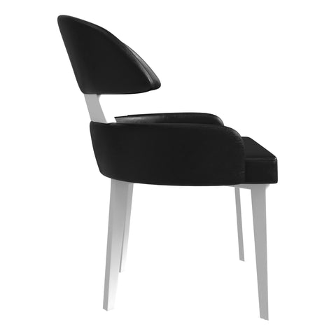 Ethos Leather Dining Chairs with Curved Open Back in Rubberwood