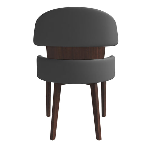 Ethos Leather Dining Chairs with Curved Open Back in Rubberwood