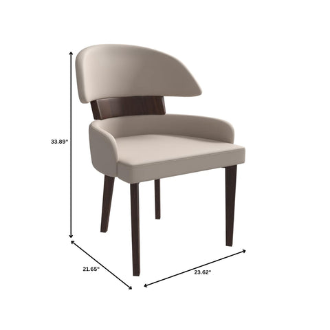 Ethos Leather Dining Chairs with Curved Open Back in Rubberwood