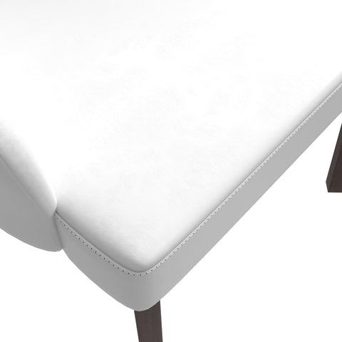 Ethos Leather Dining Chairs with Curved Open Back in Rubberwood