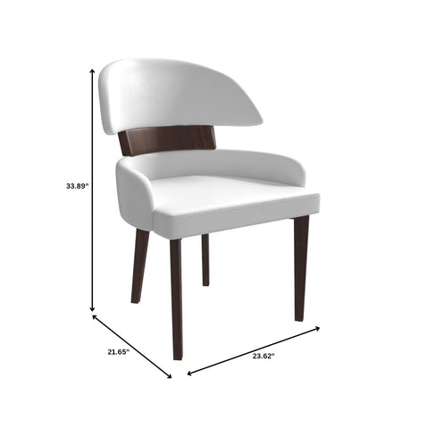 Ethos Leather Dining Chairs with Curved Open Back in Rubberwood