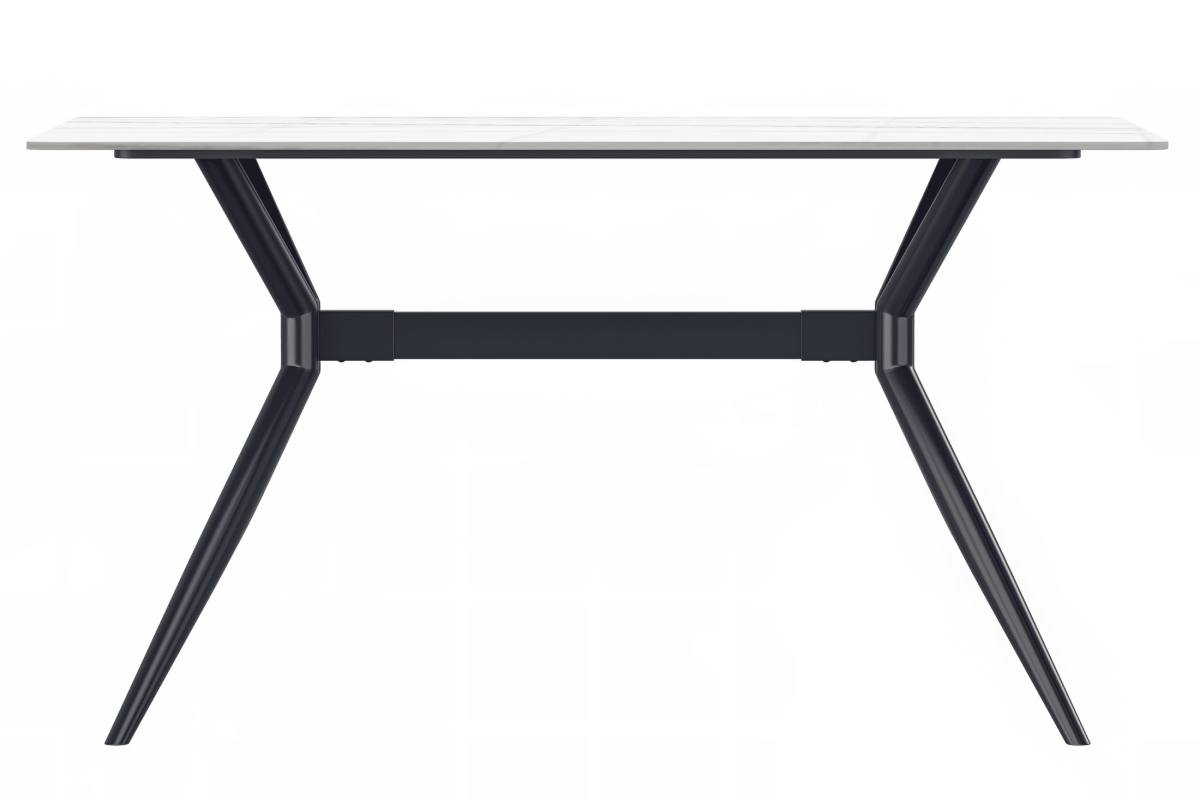 Elega Rectangular Dining Table with Sintered Stone/Glass Rectangular Top and Gold Stainless Steel Base