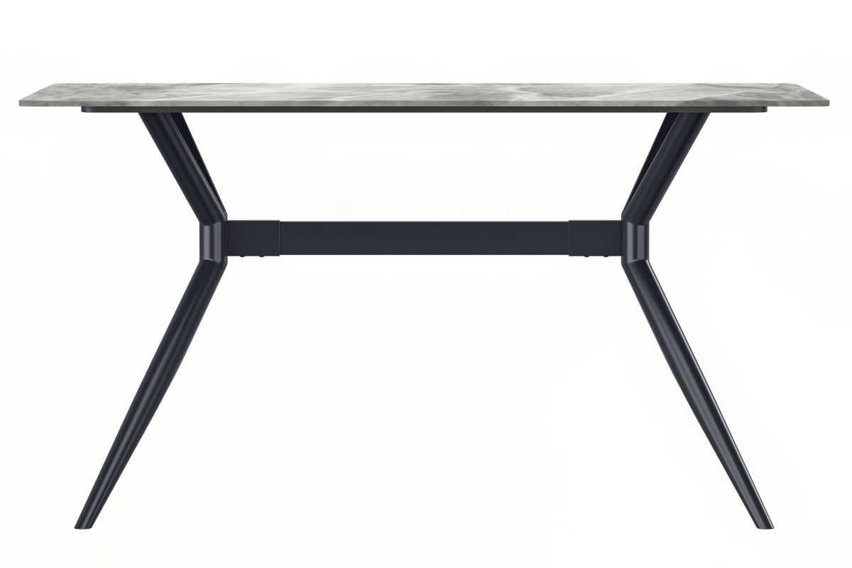 Elega Rectangular Dining Table with Sintered Stone/Glass Rectangular Top and Gold Stainless Steel Base