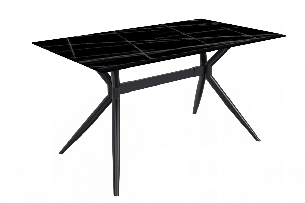 Elega Rectangular Dining Table with Sintered Stone/Glass Rectangular Top and Gold Stainless Steel Base