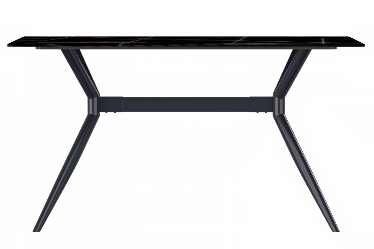 Elega Rectangular Dining Table with Sintered Stone/Glass Rectangular Top and Gold Stainless Steel Base