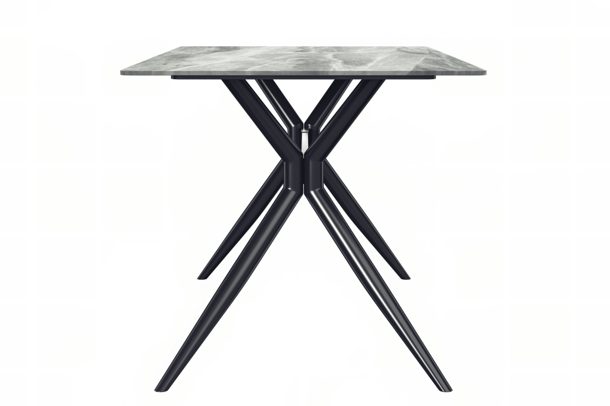 Elega Rectangular Dining Table with Sintered Stone/Glass Rectangular Top and Gold Stainless Steel Base
