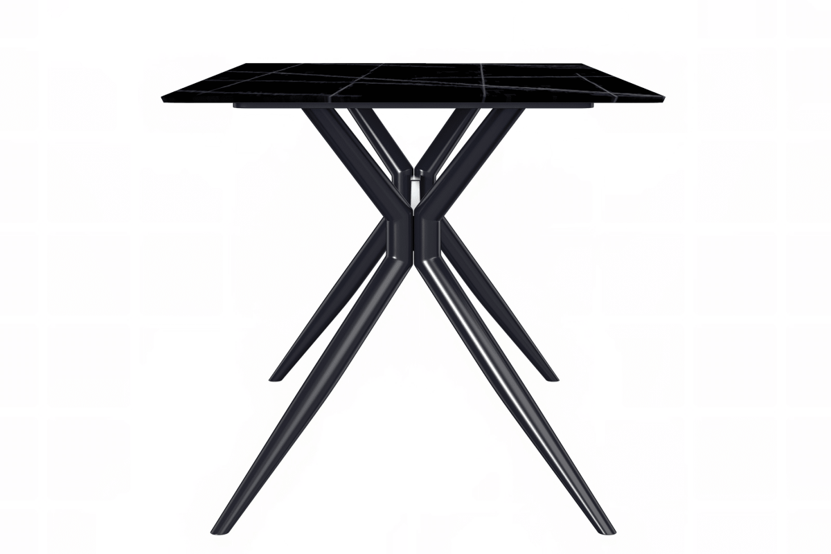 Elega Rectangular Dining Table with Sintered Stone/Glass Rectangular Top and Gold Stainless Steel Base