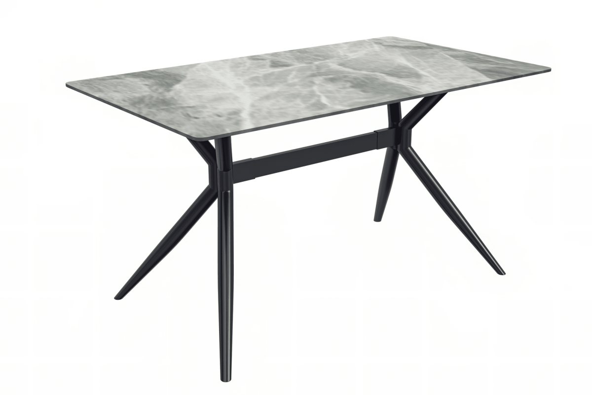 Elega Rectangular Dining Table with Sintered Stone/Glass Rectangular Top and Gold Stainless Steel Base