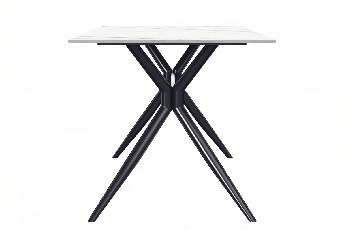 Elega Rectangular Dining Table with Sintered Stone/Glass Rectangular Top and Gold Stainless Steel Base