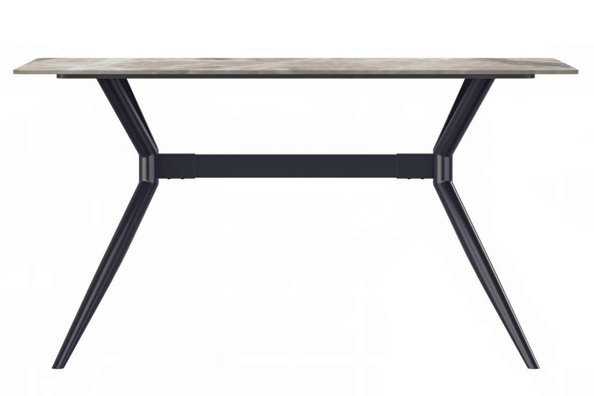 Elega Rectangular Dining Table with Sintered Stone/Glass Rectangular Top and Gold Stainless Steel Base