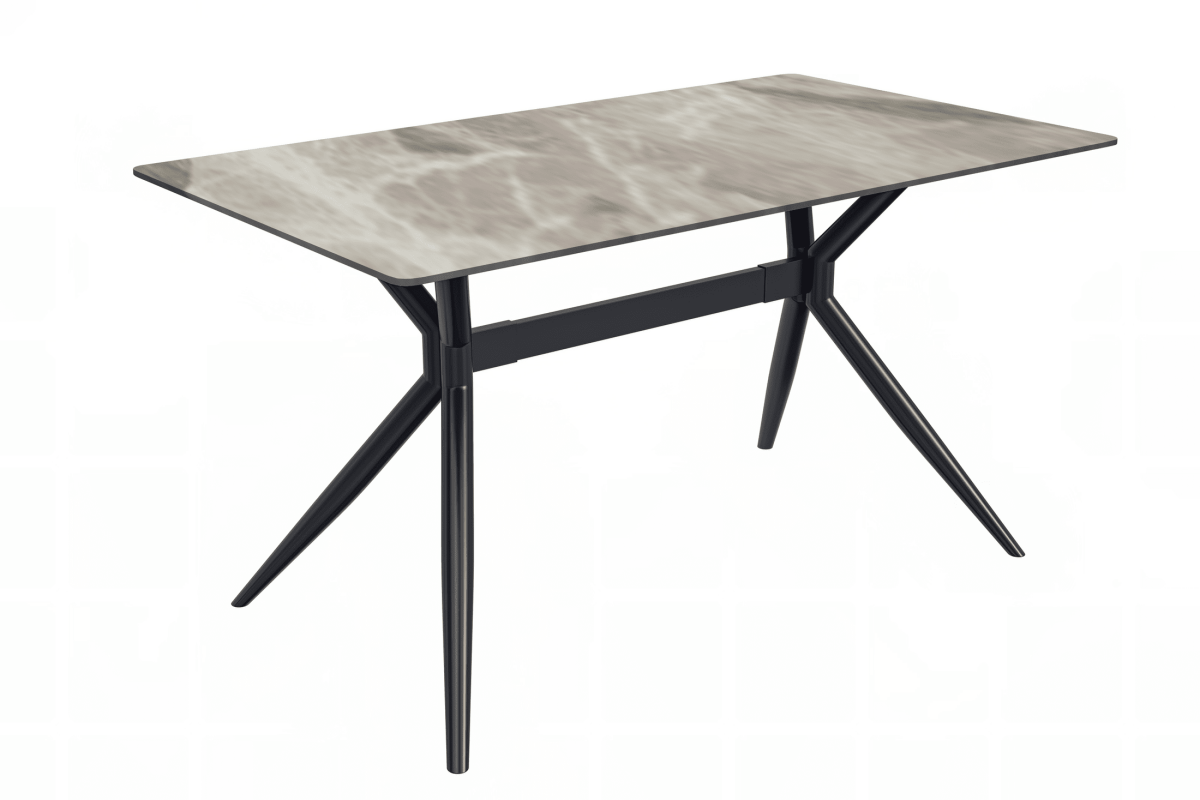 Elega Rectangular Dining Table with Sintered Stone/Glass Rectangular Top and Gold Stainless Steel Base