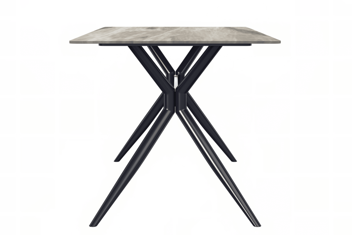Elega Rectangular Dining Table with Sintered Stone/Glass Rectangular Top and Gold Stainless Steel Base