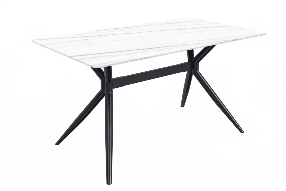 Elega Rectangular Dining Table with Sintered Stone/Glass Rectangular Top and Gold Stainless Steel Base