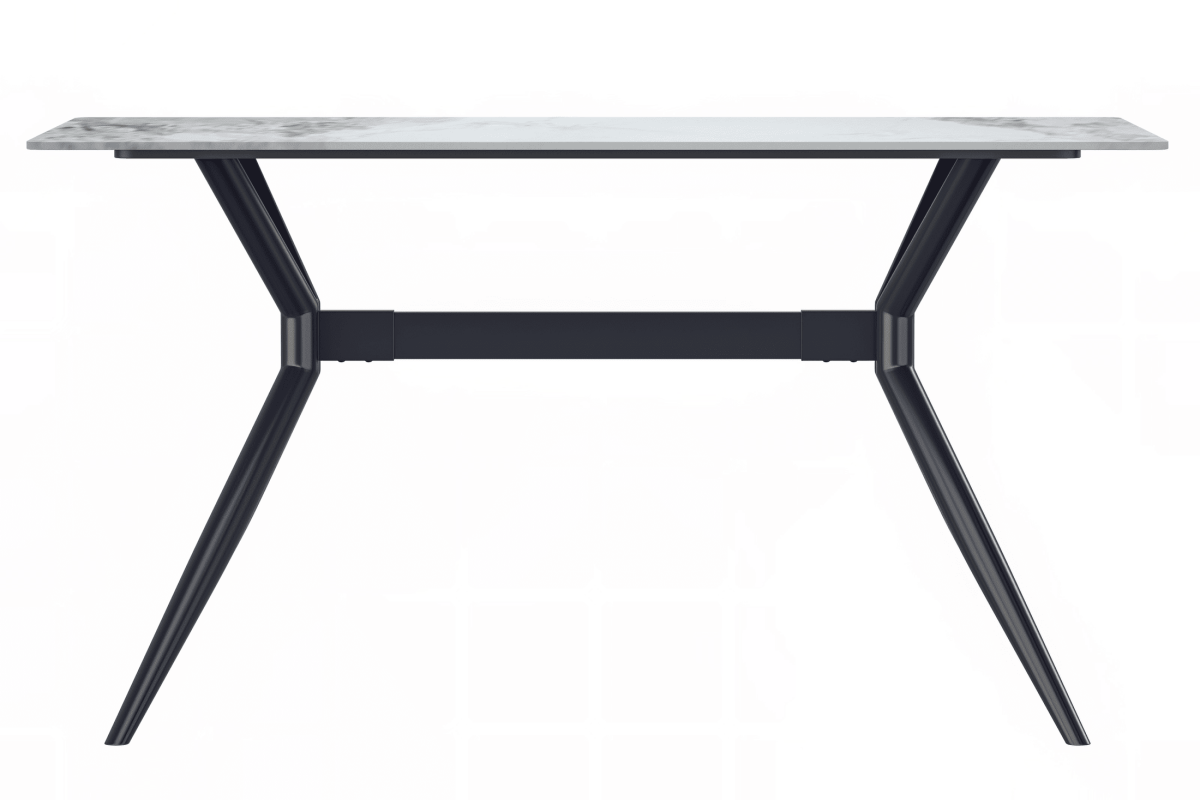 Elega Rectangular Dining Table with Sintered Stone/Glass Rectangular Top and Gold Stainless Steel Base