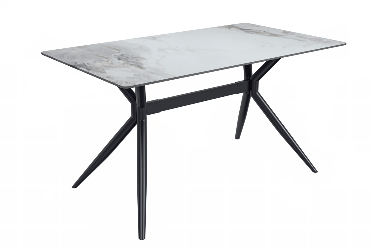 Elega Rectangular Dining Table with Sintered Stone/Glass Rectangular Top and Gold Stainless Steel Base