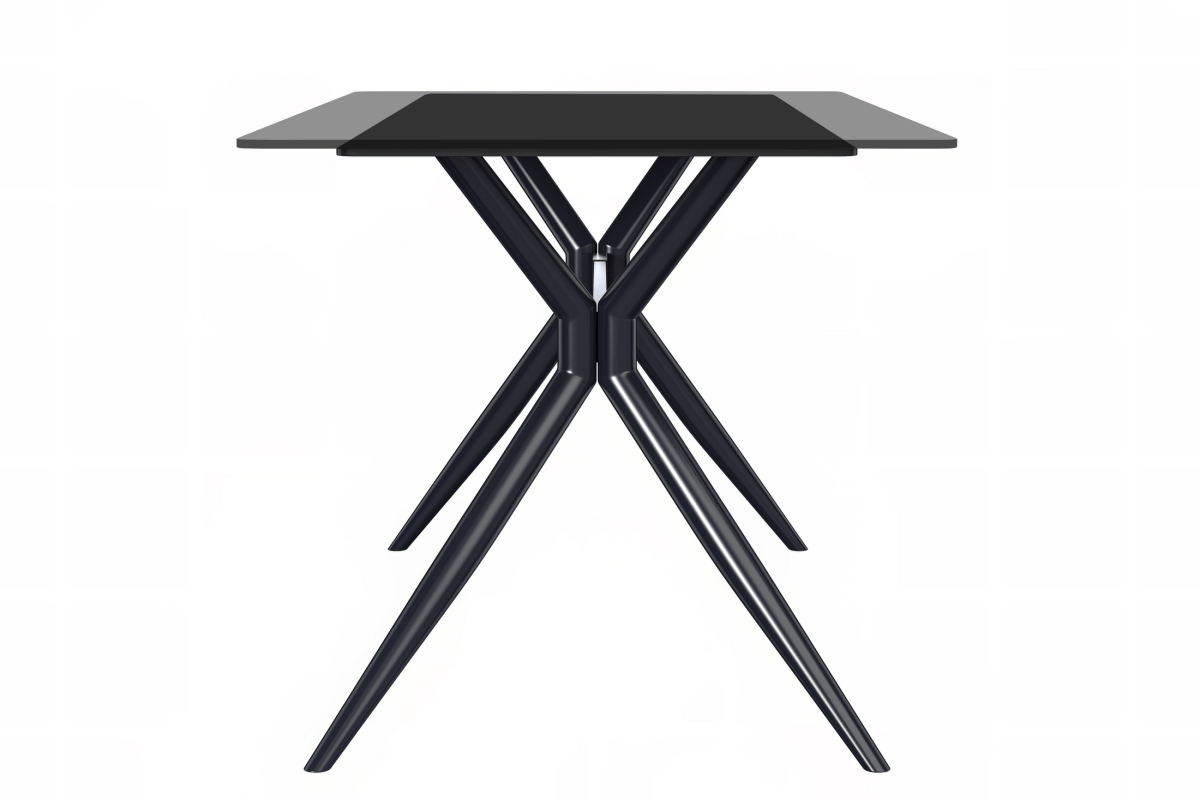 Elega Rectangular Dining Table with Sintered Stone/Glass Rectangular Top and Gold Stainless Steel Base