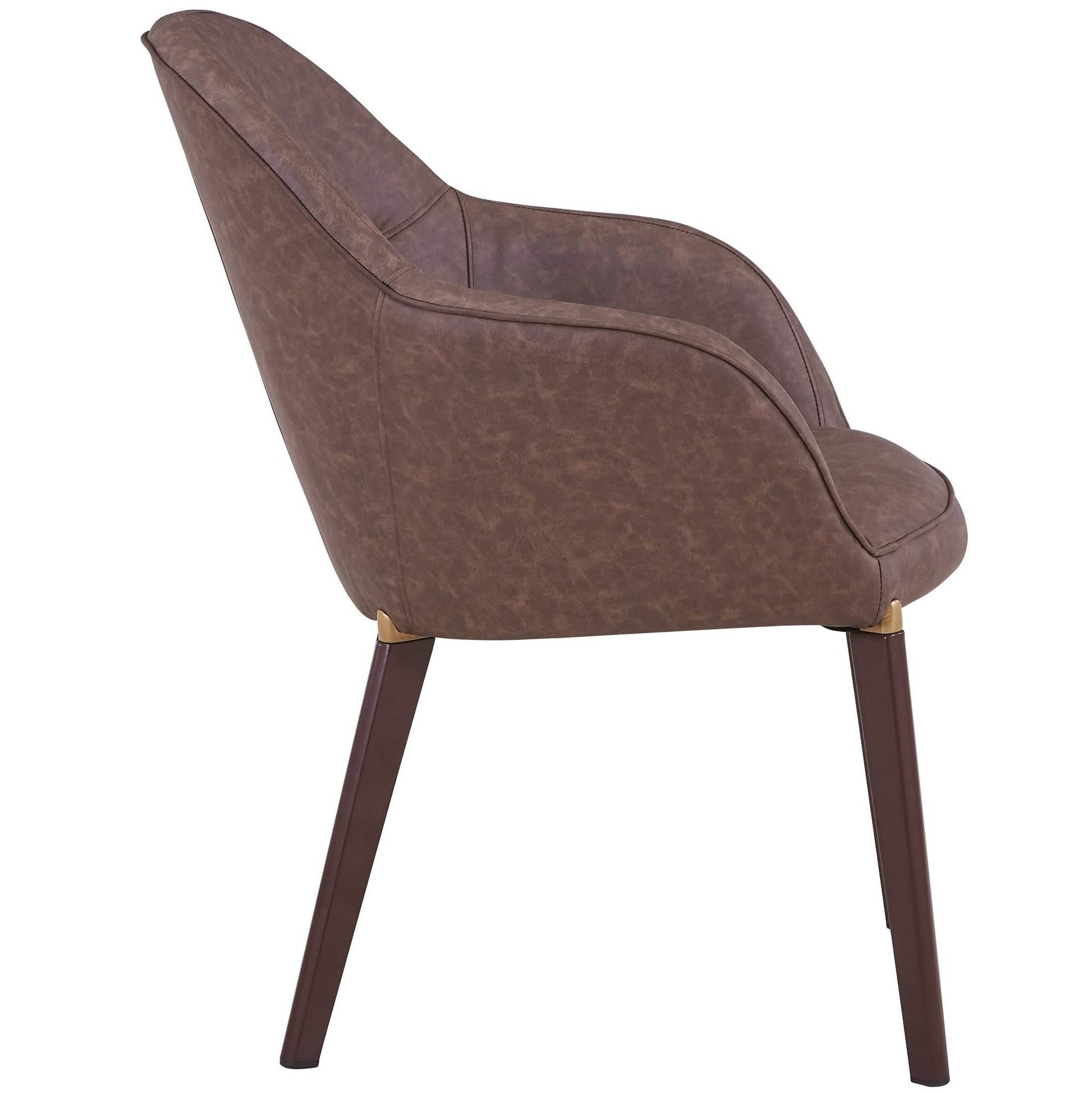 Elias Dining Chair Upholstered in Leather/Velvet and Powder Coated Legs