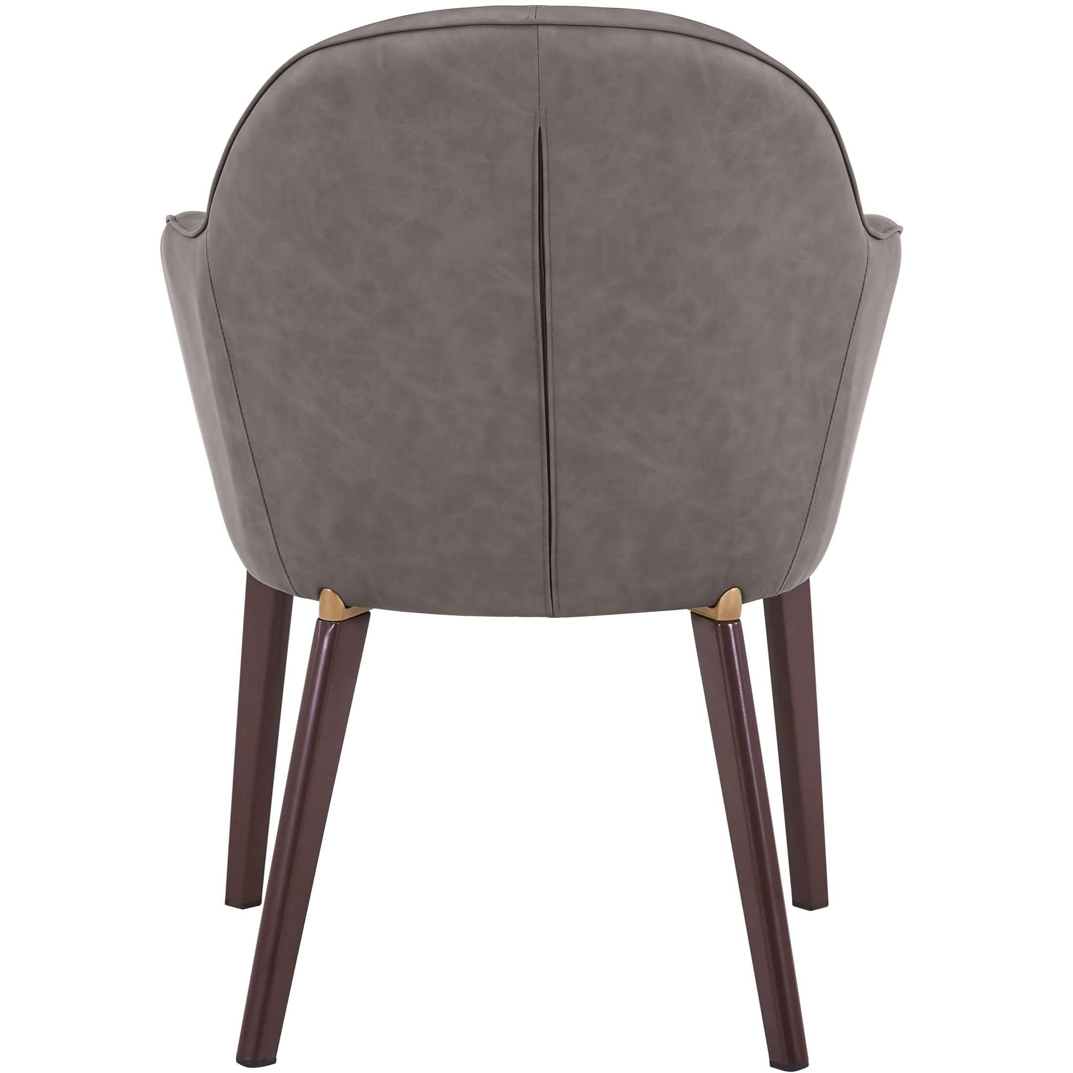 Elias Dining Chair Upholstered in Leather/Velvet and Powder Coated Legs