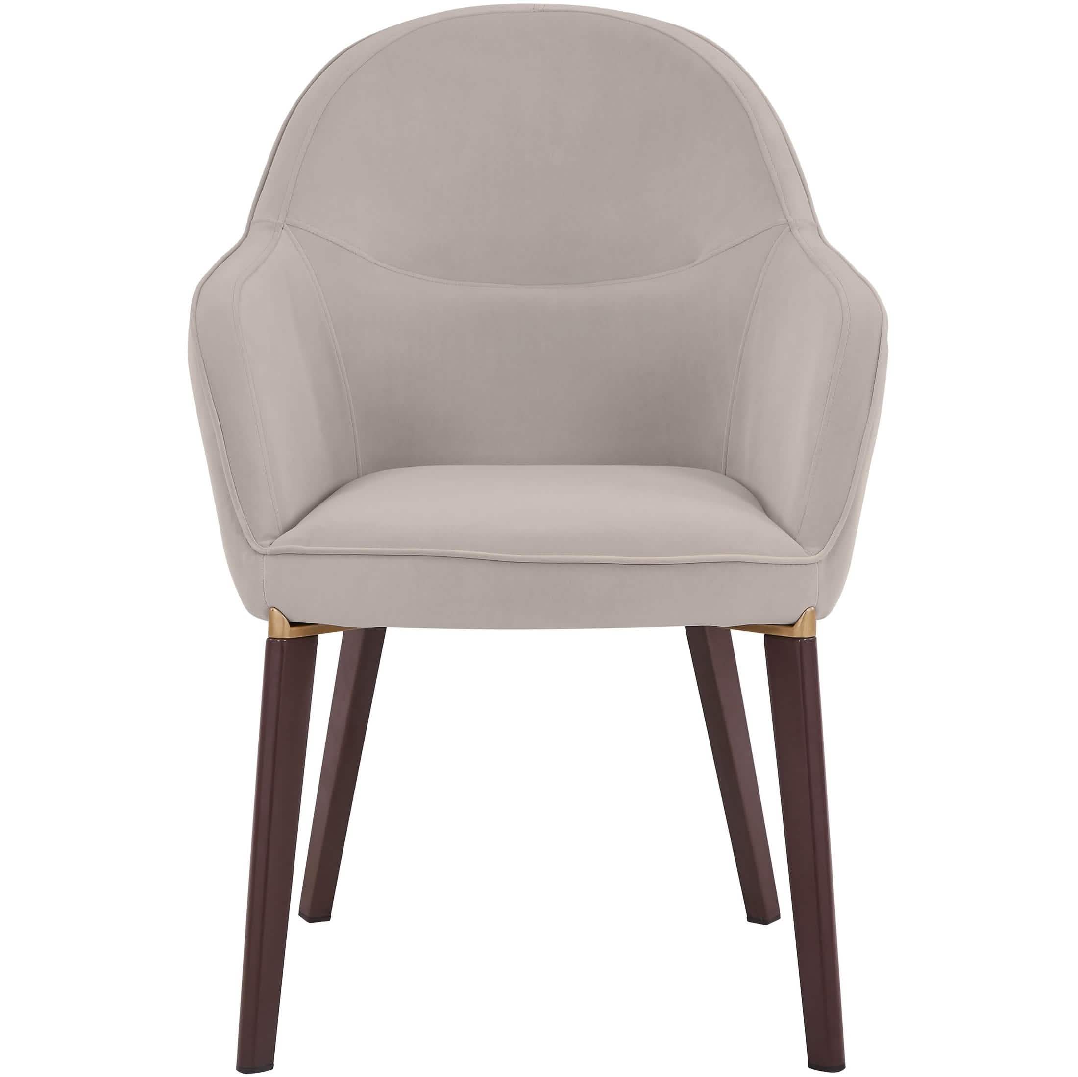 Elias Dining Chair Upholstered in Leather/Velvet and Powder Coated Legs