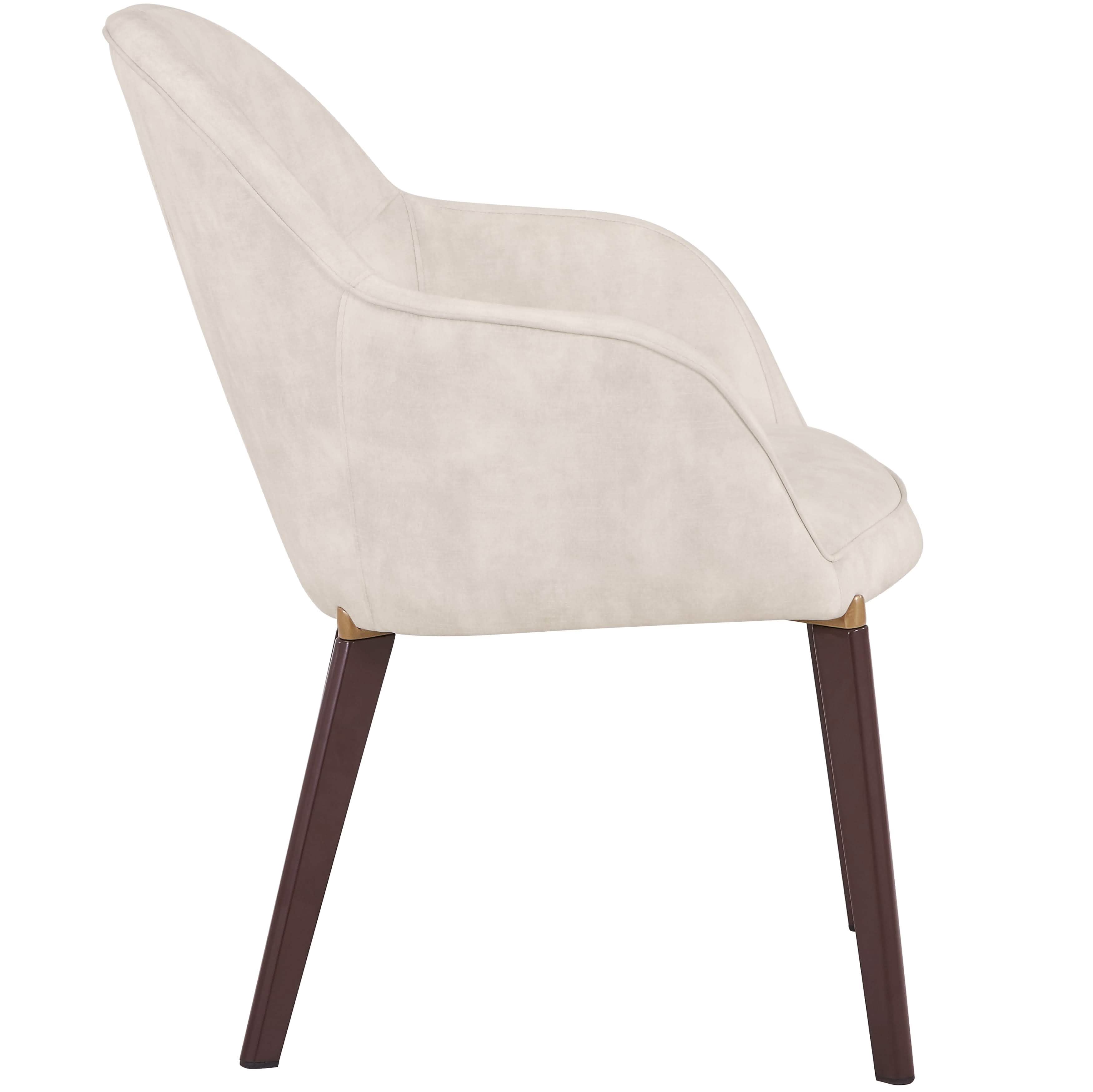 Elias Dining Chair Upholstered in Leather/Velvet and Powder Coated Legs