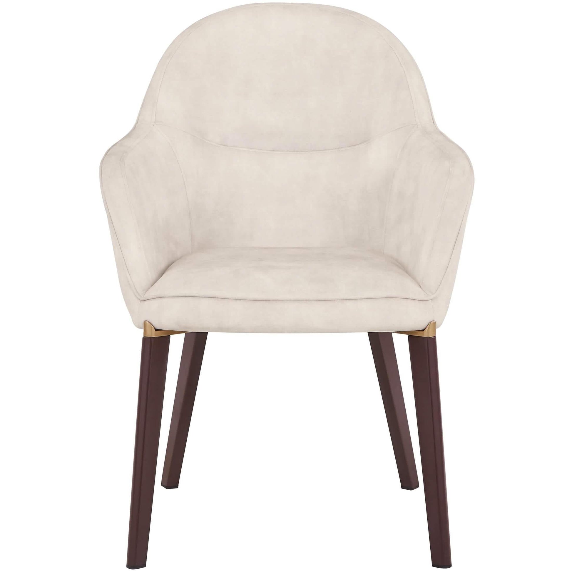 Elias Dining Chair Upholstered in Leather/Velvet and Powder Coated Legs
