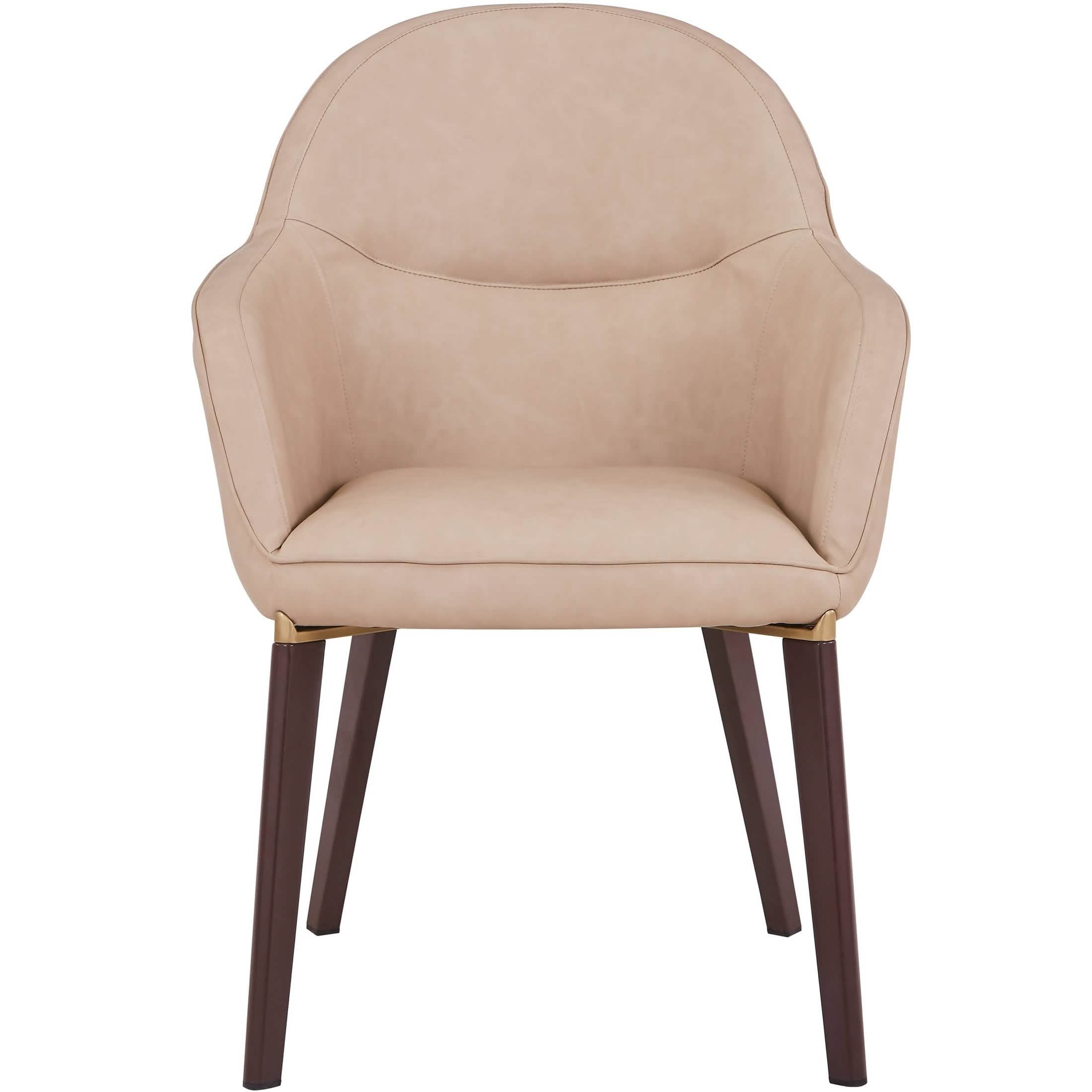 Elias Dining Chair Upholstered in Leather/Velvet and Powder Coated Legs