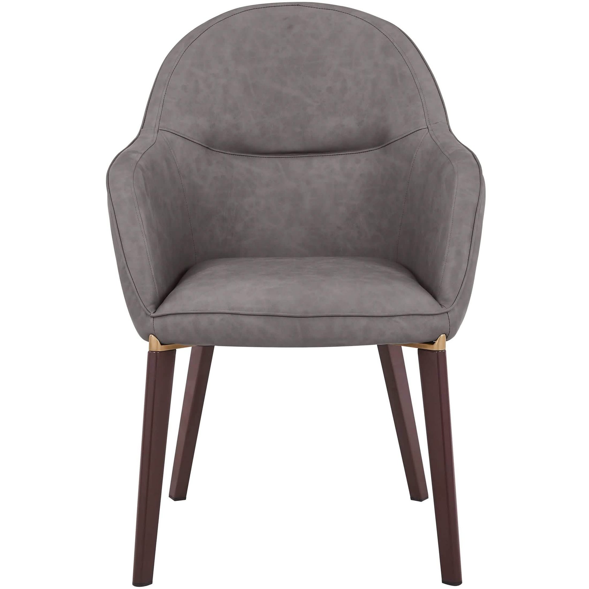 Elias Dining Chair Upholstered in Leather/Velvet and Powder Coated Legs
